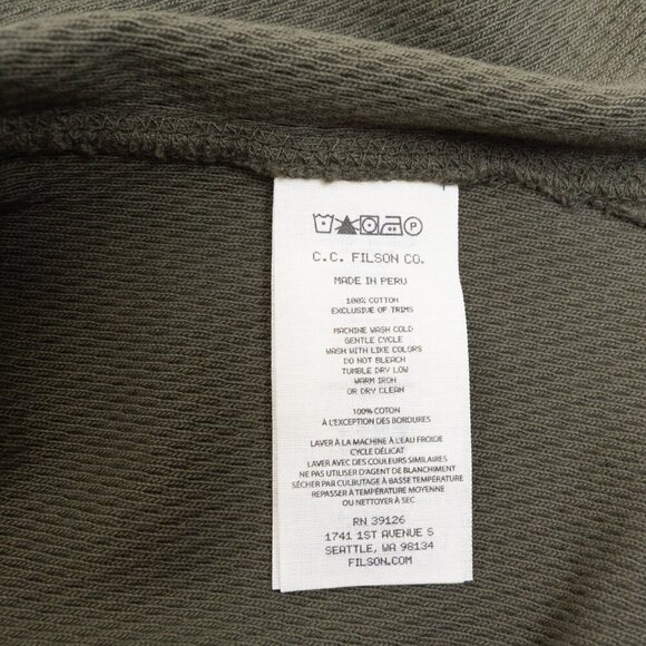 Filson Waffle Knit Thermal Crewneck Shirt Mens XS Long Sleeve Mossy Rock Green - Picture 14 of 16